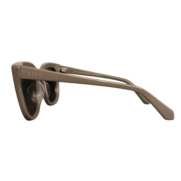 Diff Eyewear Make a Difference Neutral Taupe Chunky Cats Eye Sunglasses NEW Case - Picture 4 of 14